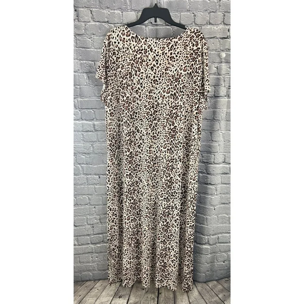 Soma Cool Nights Long Sleep Shirt Jaguar Mini Nutmeg XXL Animal Print Nightgown - Picture 2 of 7